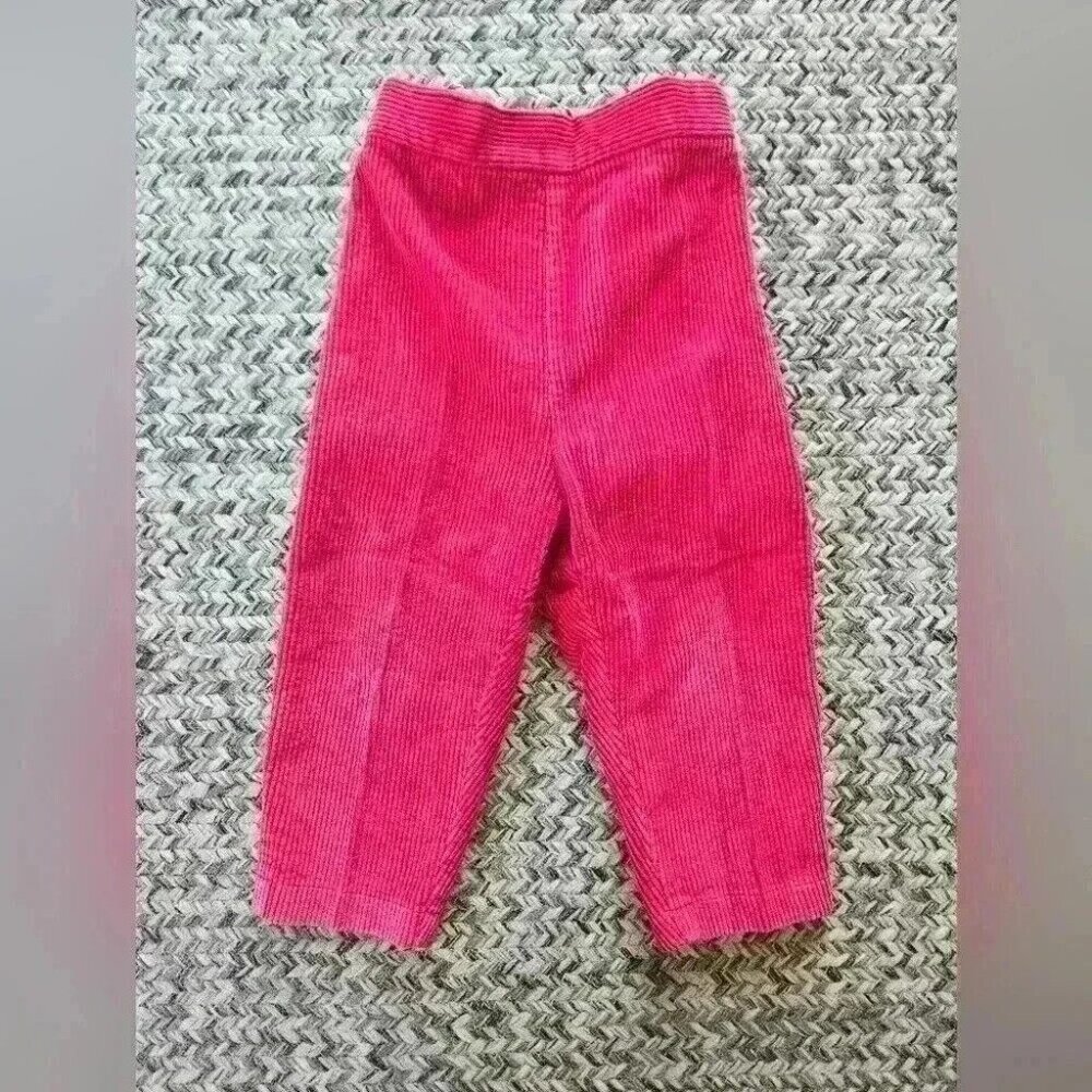 Health-Tex youth 3T red/pink Corduroy wide leg pants/trousers elastic vintage